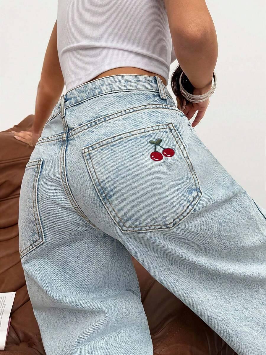 szerokie spodnie jeans wysoki stan