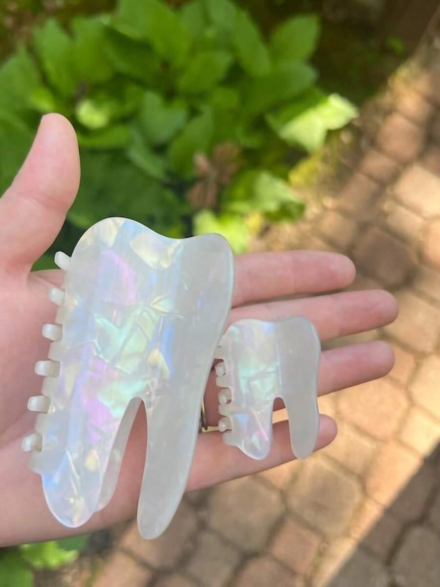 biała spinka klamra 2-pack