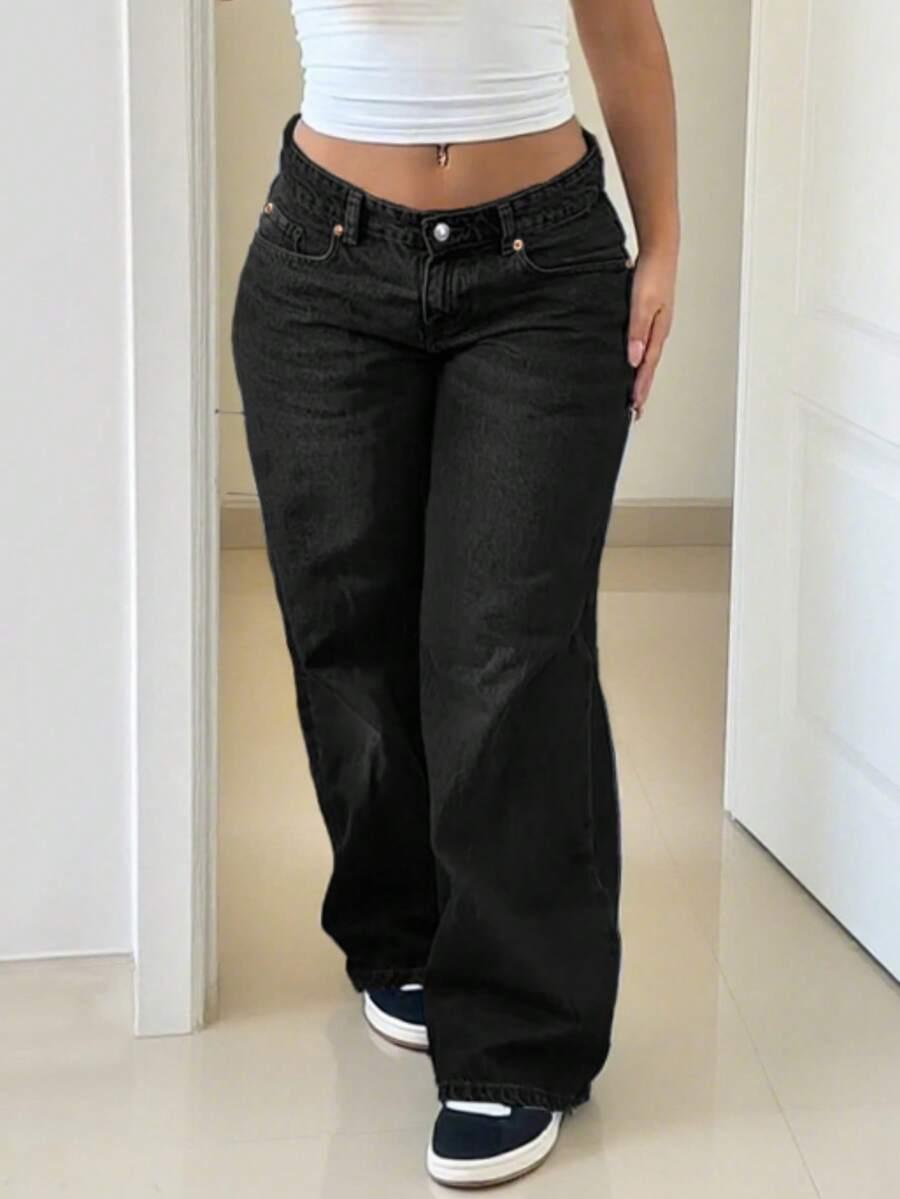 CZARNE SPODNIE JEANS