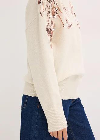 SWETER DAMSKI OVERSIZE STÓJKA CEKINY