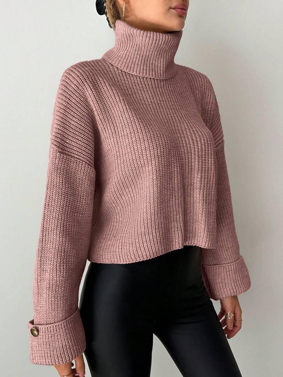 różowy sweter golf 