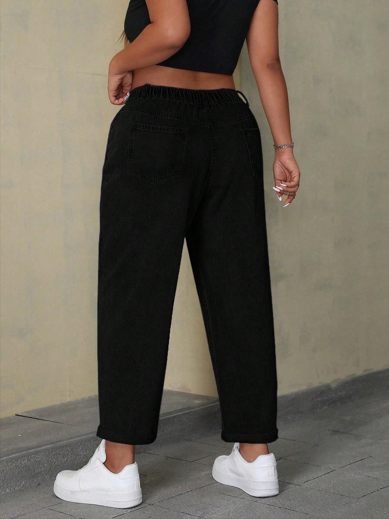 CZARNE SPODNIE JEANS WYSOKI STAN
