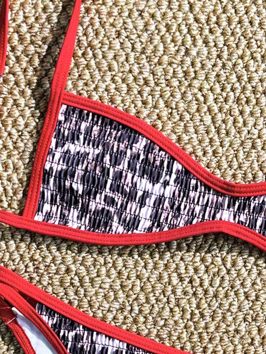 dwuczęściowy strój kąpielowy animal print 