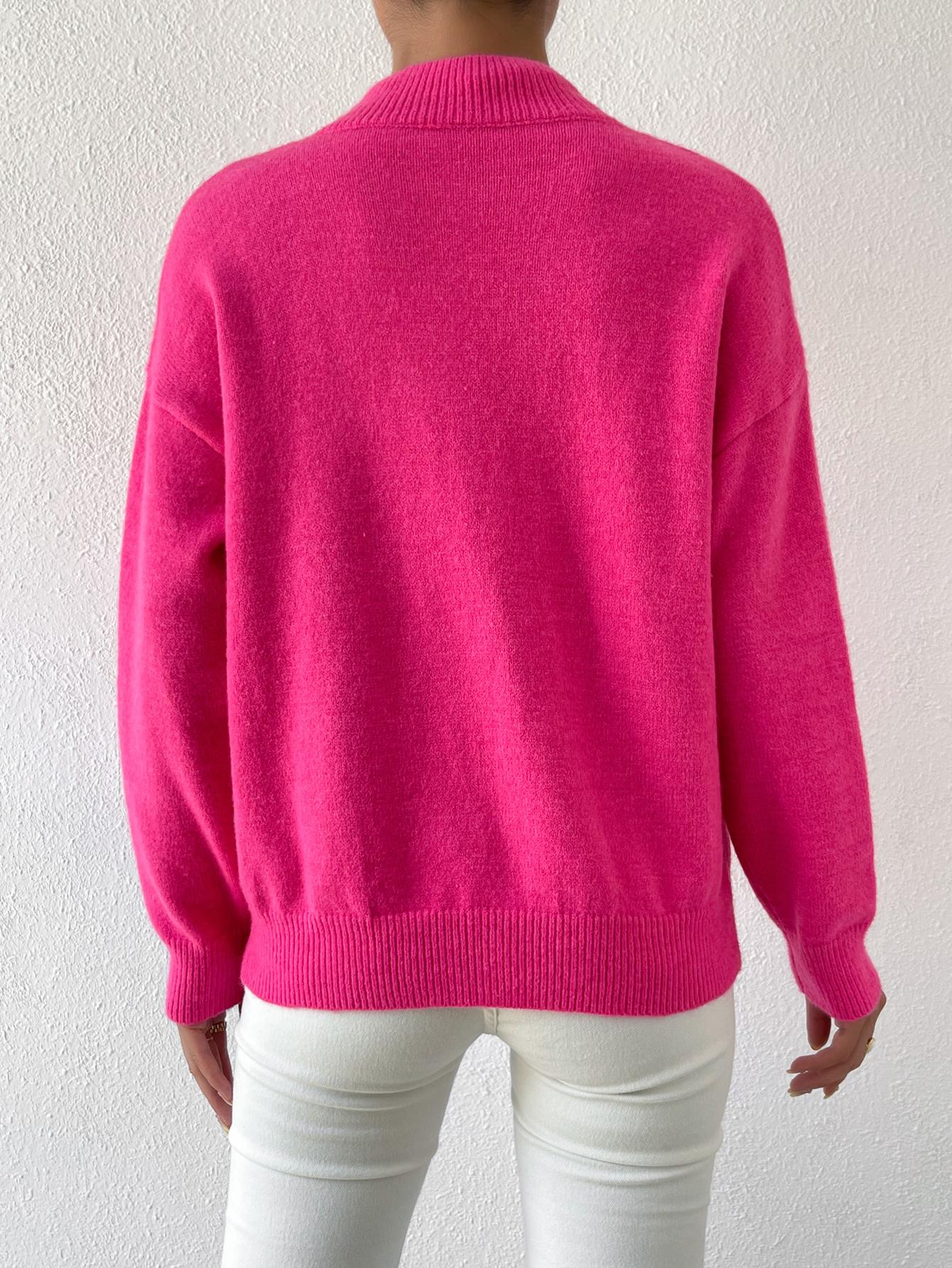 różowy sweter długi rękaw