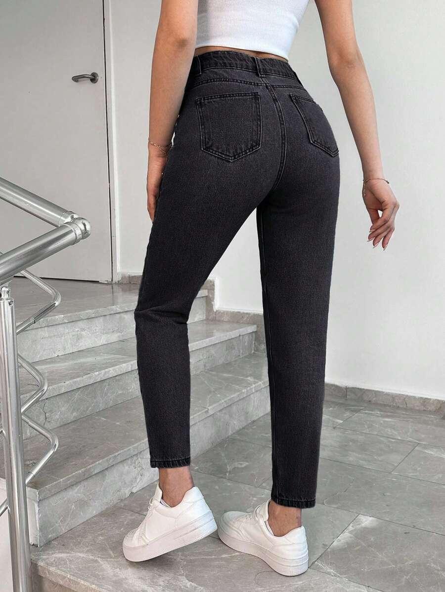 CZARNE SPODNIE JEANS