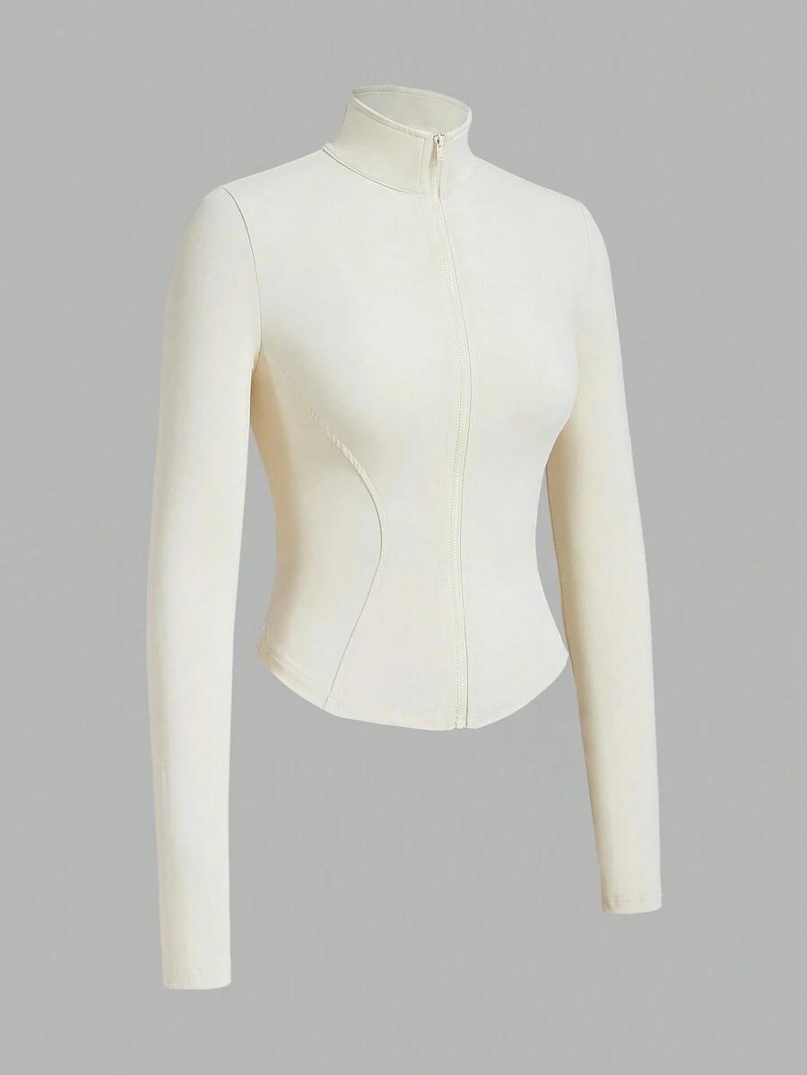 KREMOWA BLUZA ZAMEK