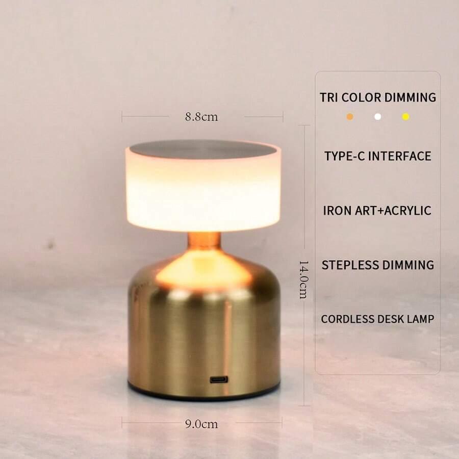 złota lampka bezprzewodowa USB