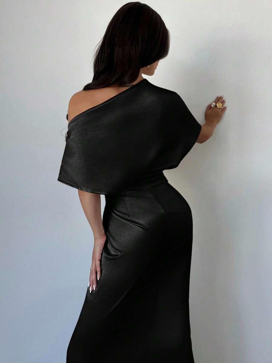 CZARNA MAXI SUKIENKA
