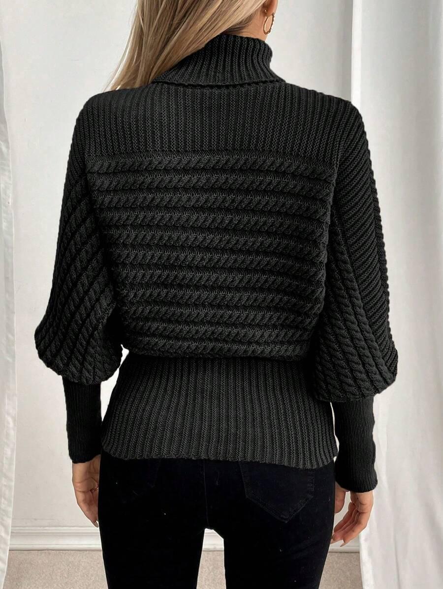 czarny sweter golf 