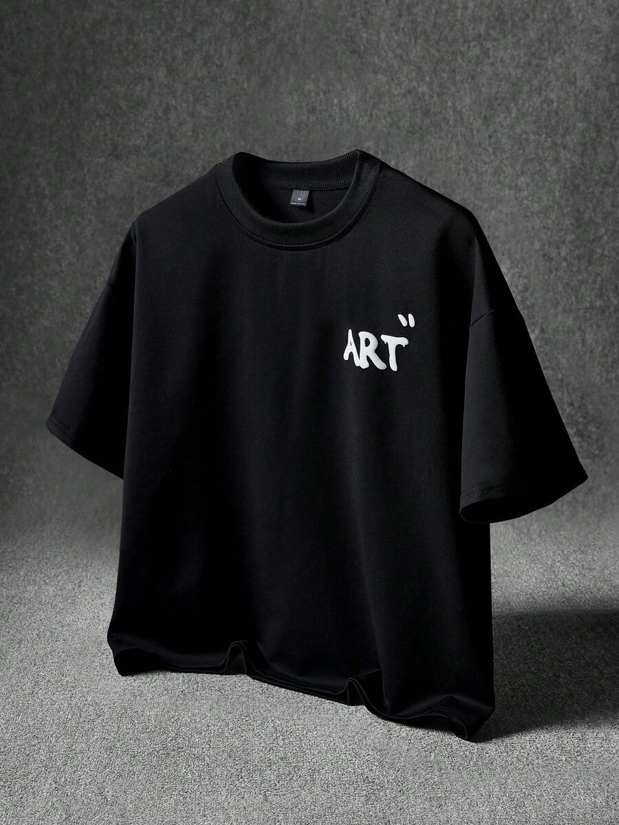 CZARNY T-SHIRT PRINT