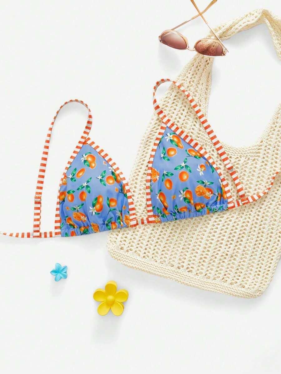 wiązana góra od bikini print 