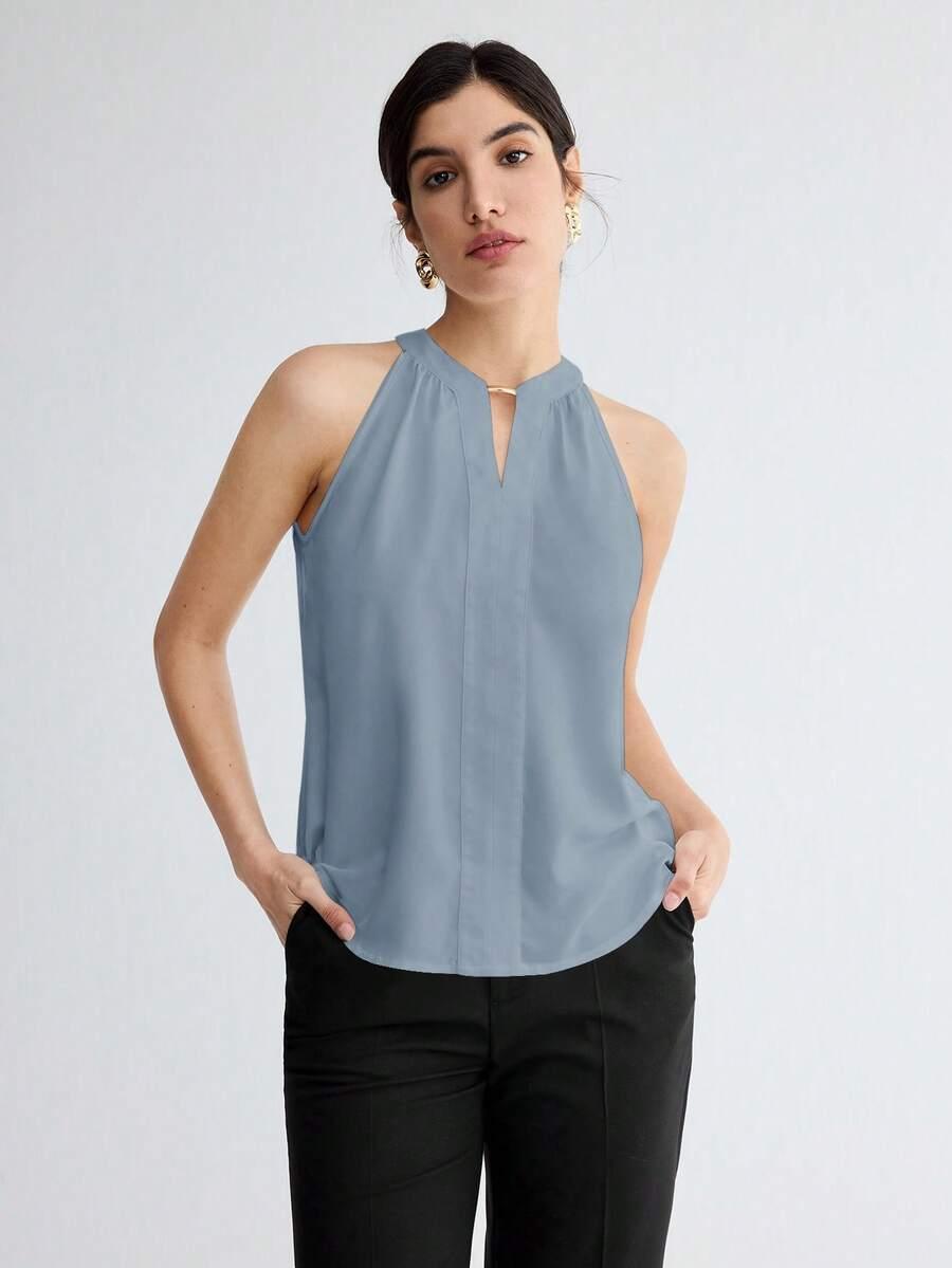 niebieska bluzka casual