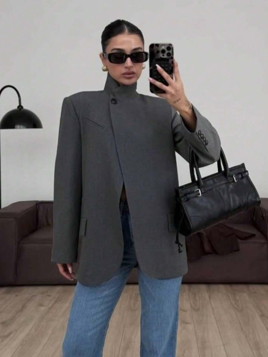 szara kurtka casual