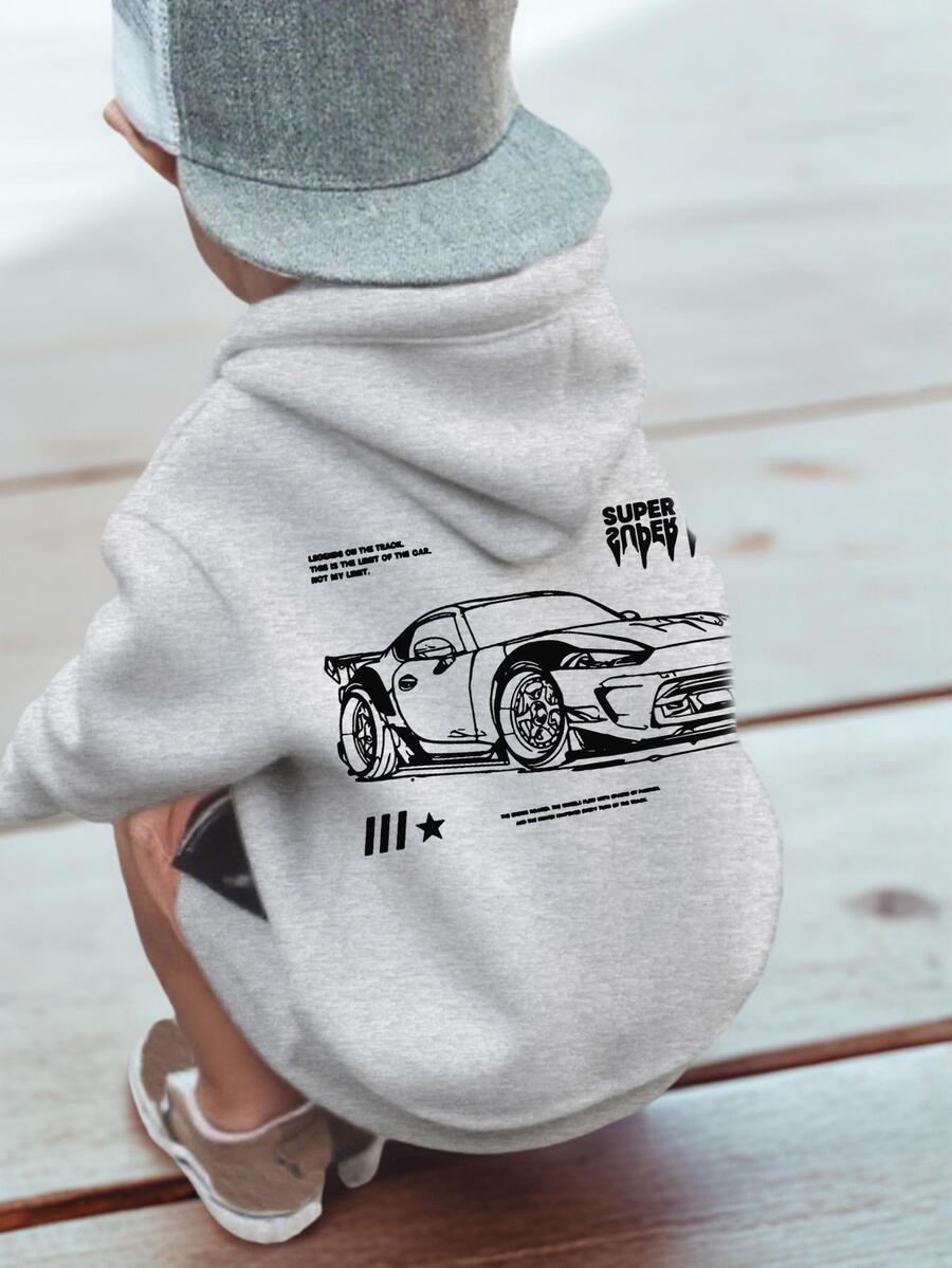 SZARA BLUZA KAPTUR PRINT 