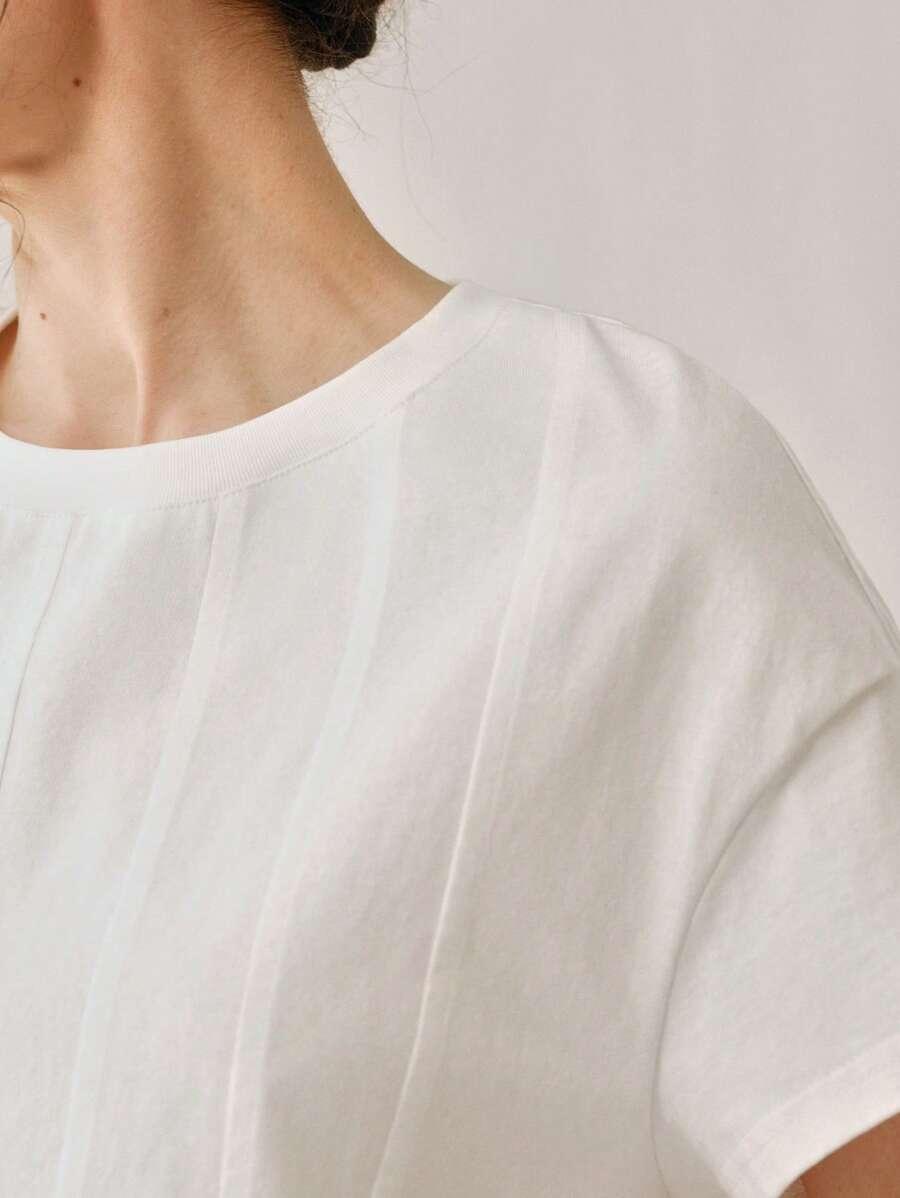 BIAŁY T-SHIRT OKRĄGŁY DEKOLT