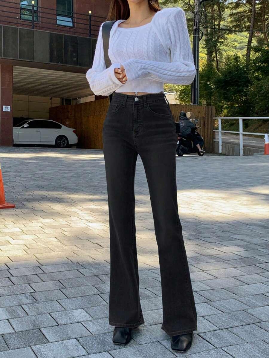 CZARNE SPODNIE JEANS