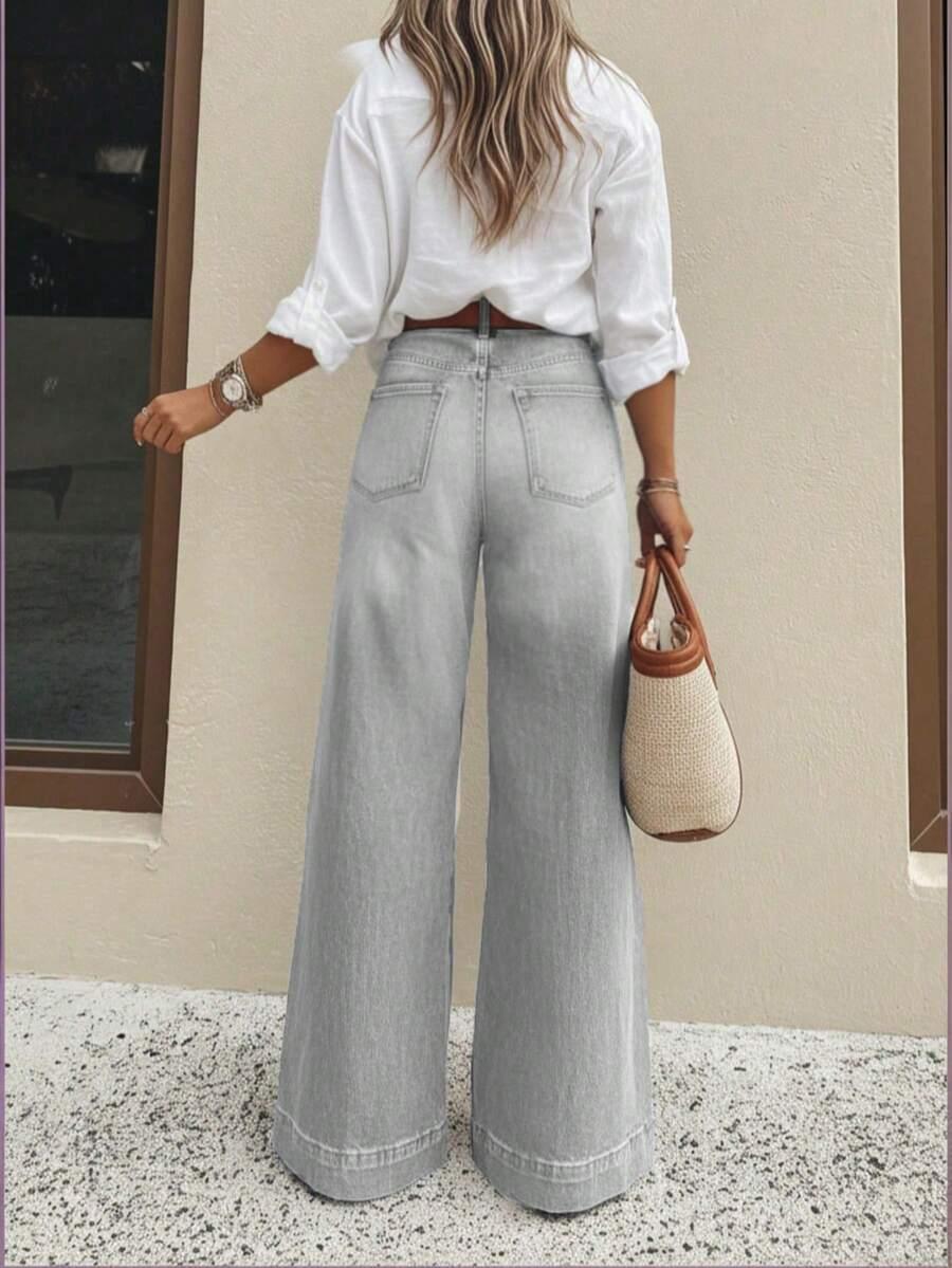 SZARE SPODNIE JEANS 
