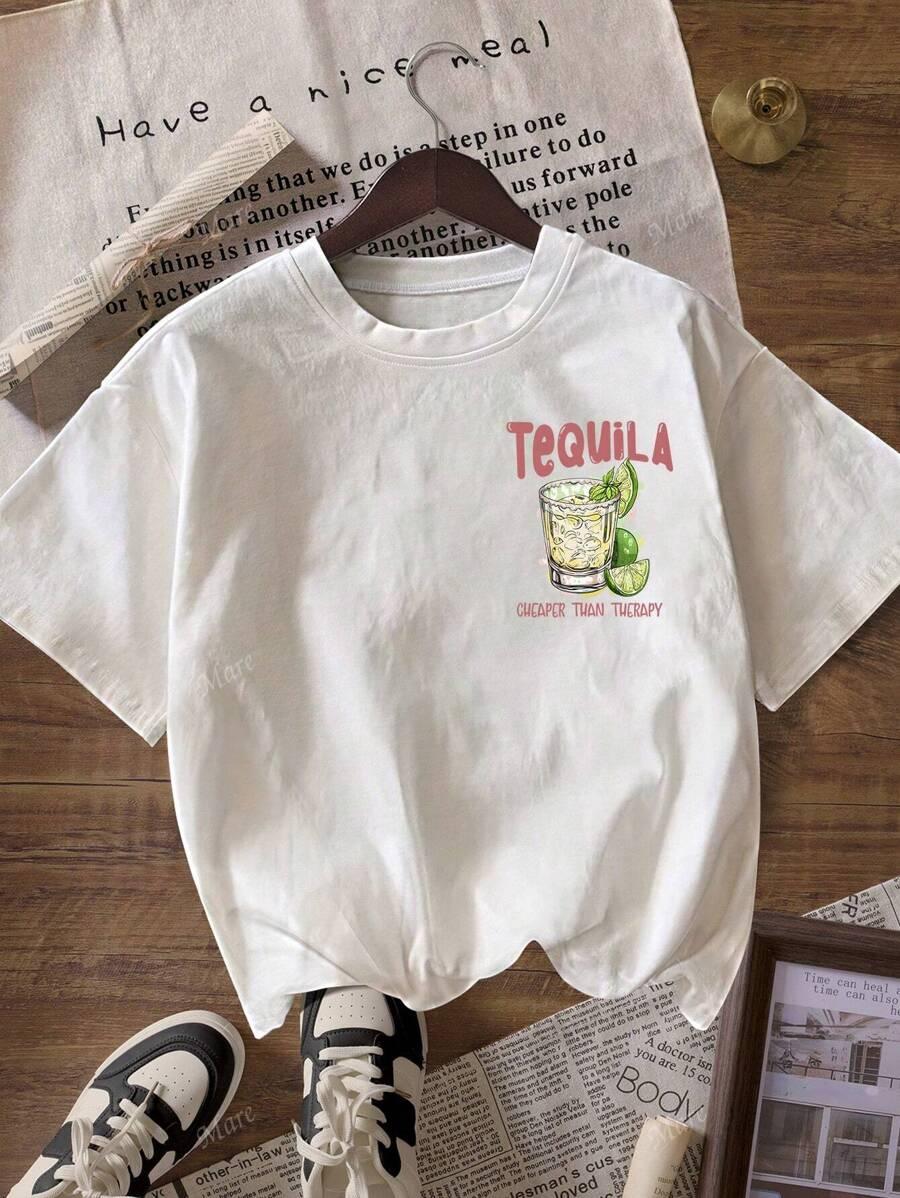 T-SHIRT DAMSKI Z NADRUKIEM