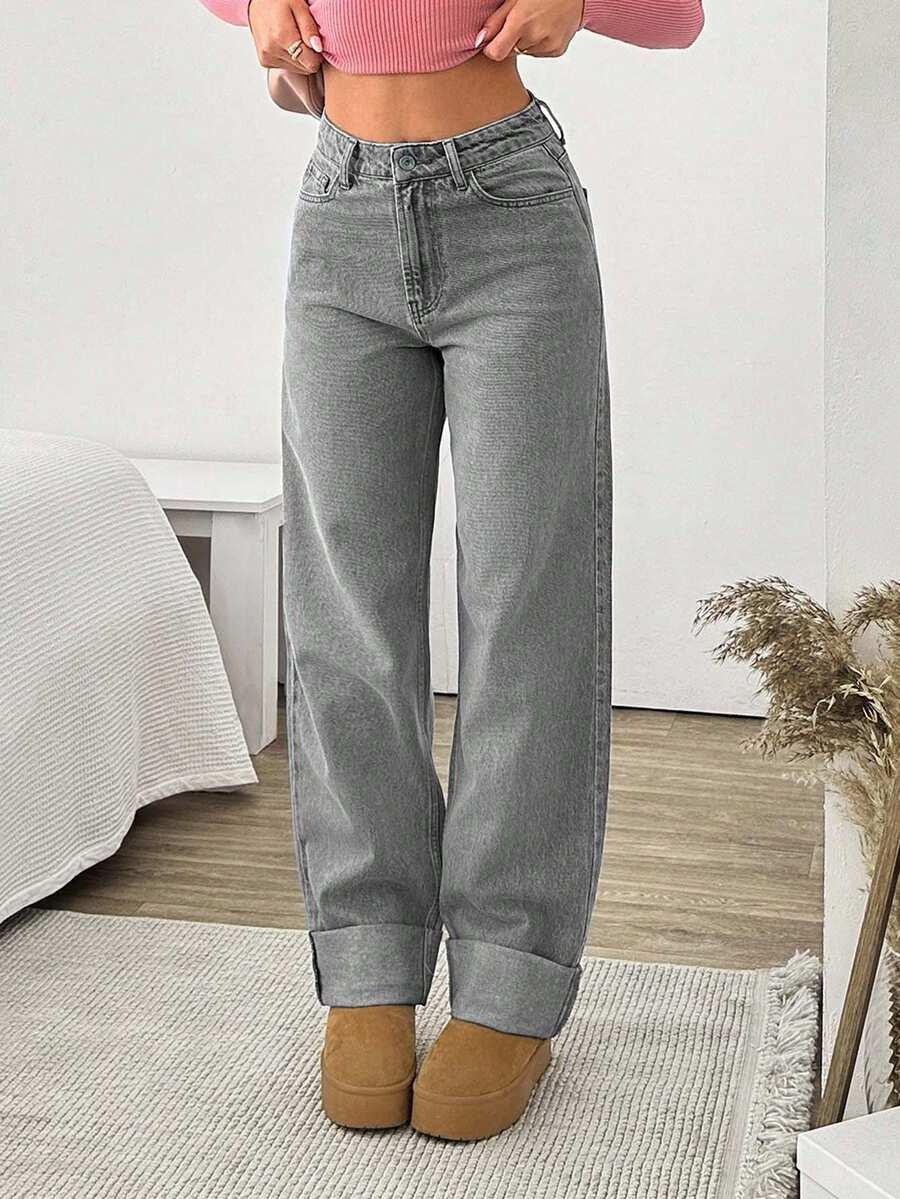szare spodnie jeans 