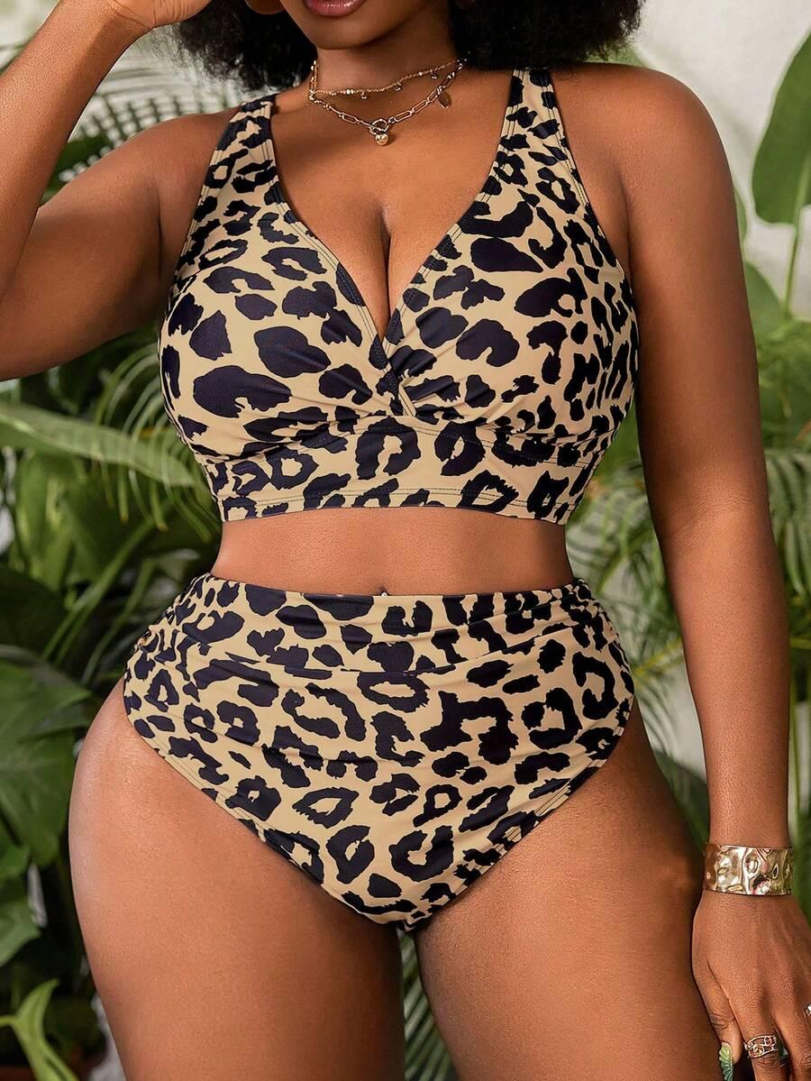 dwuczęściowy strój kąpielowy animal print 