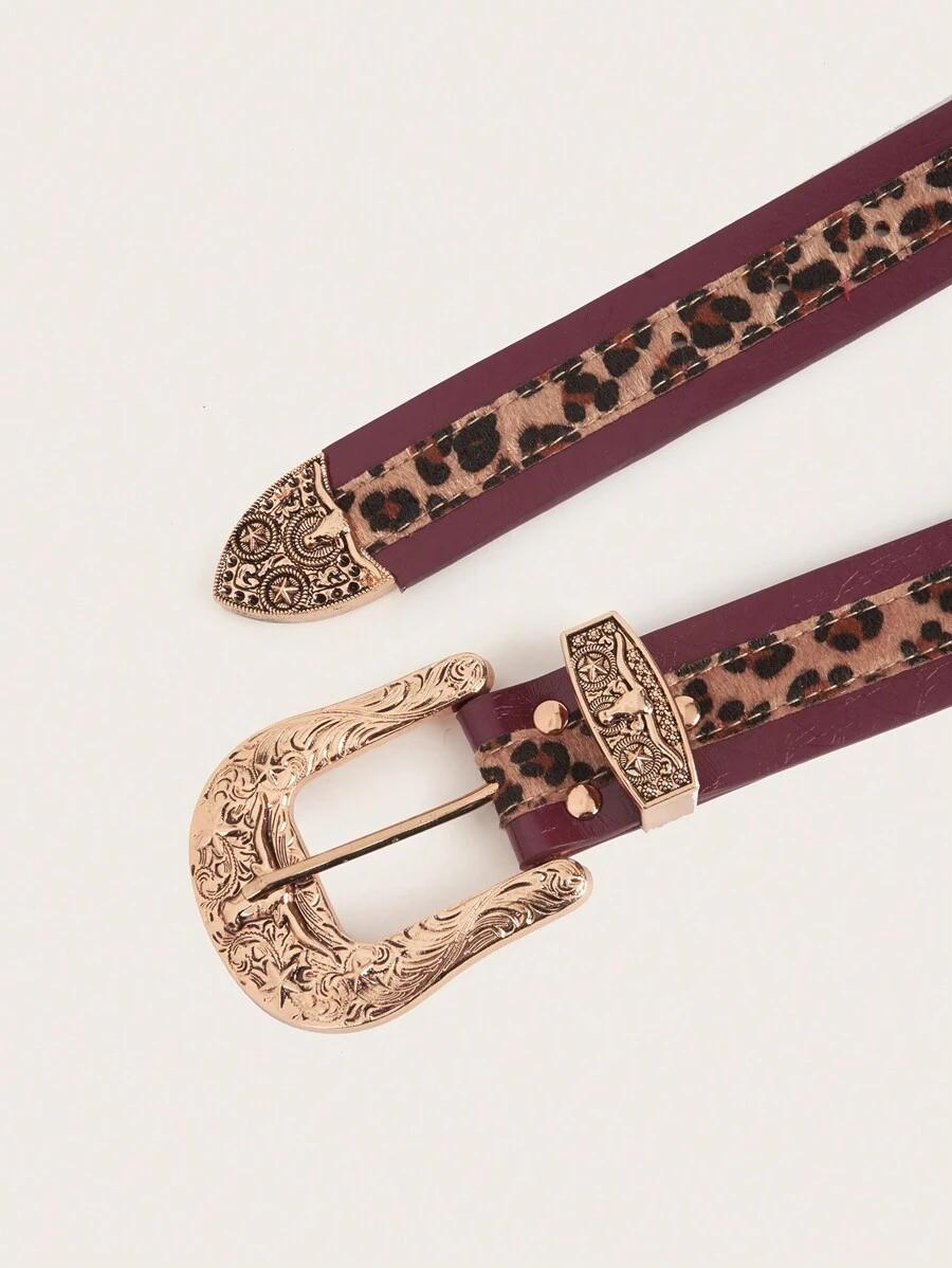 PASEK KLAMRA leopard print