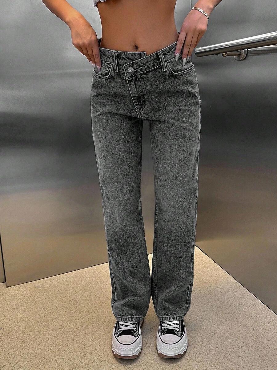 SZARE SPODNIE JEANS 
