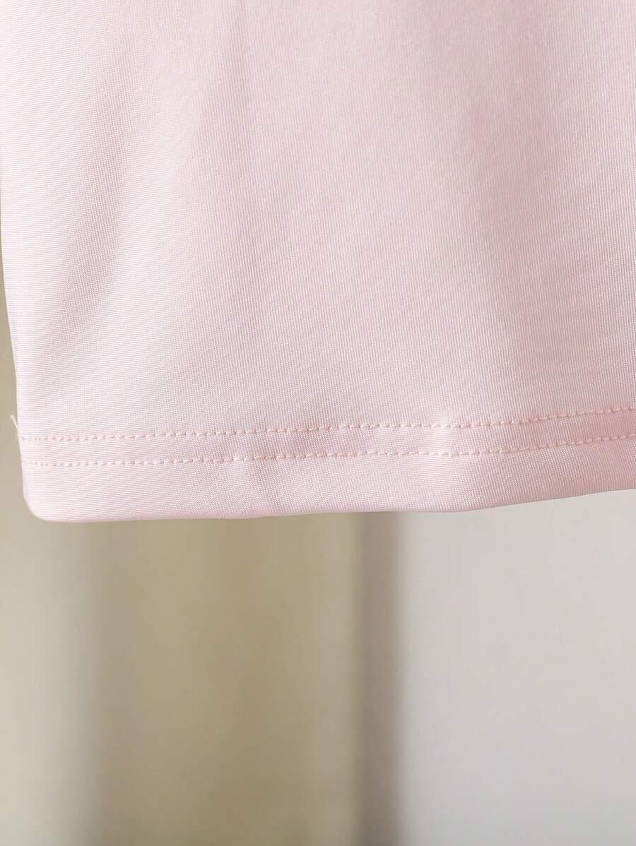 różowy t-shirt kokarda