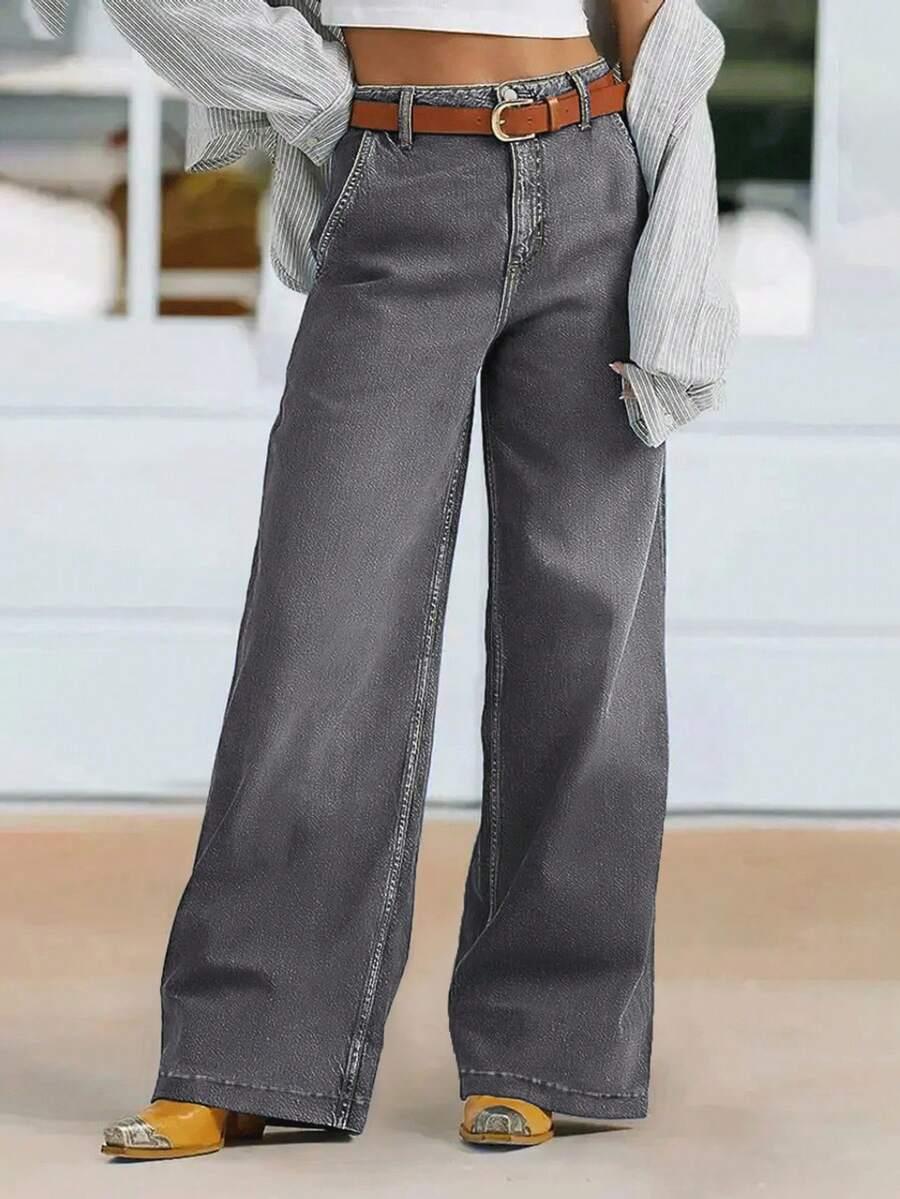 SZARE SPODNIE JEANS 