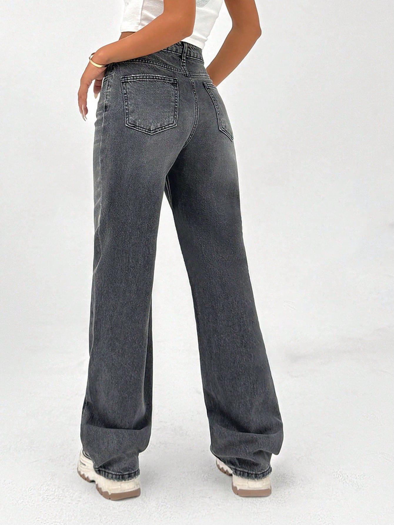 SZARE SPODNIE JEANS