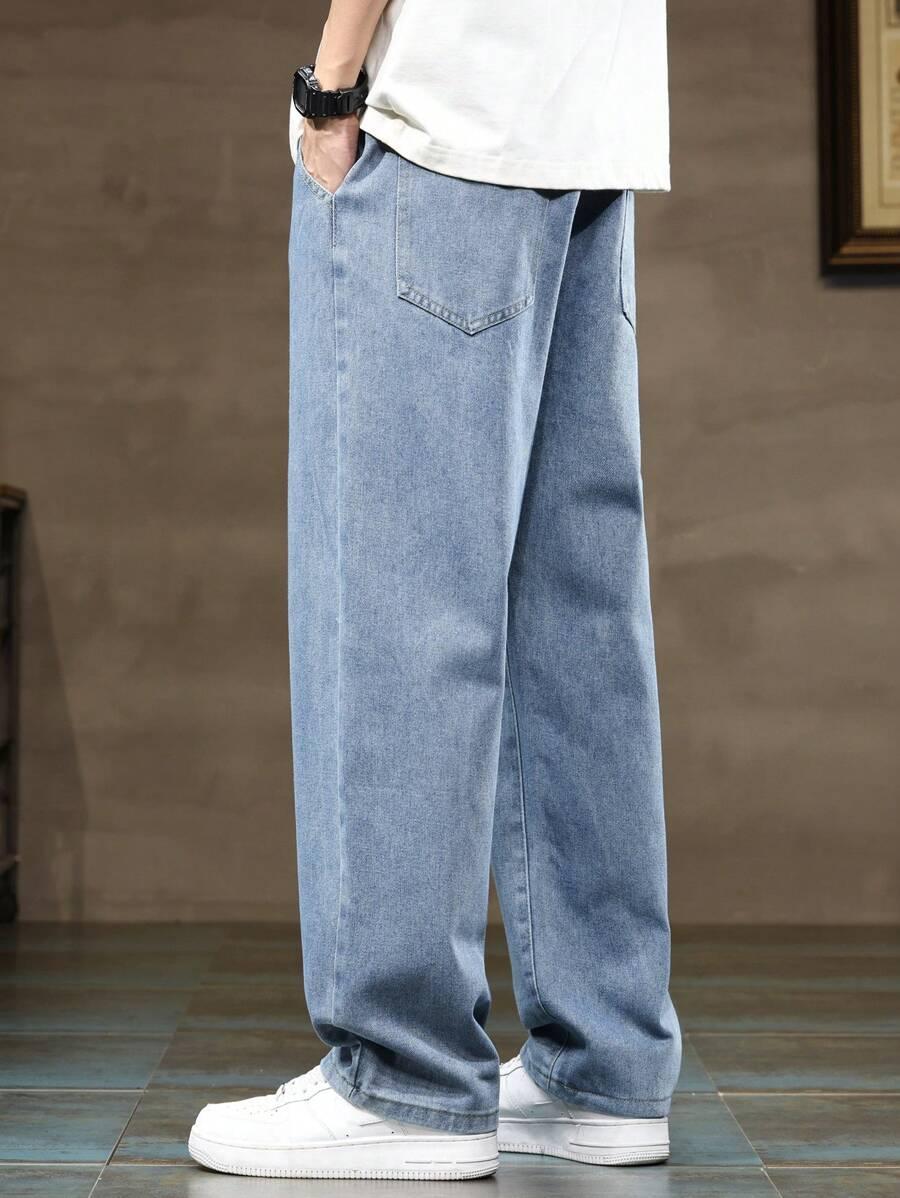 SPODNIE JEANS Z GUMKĄ W PASIE