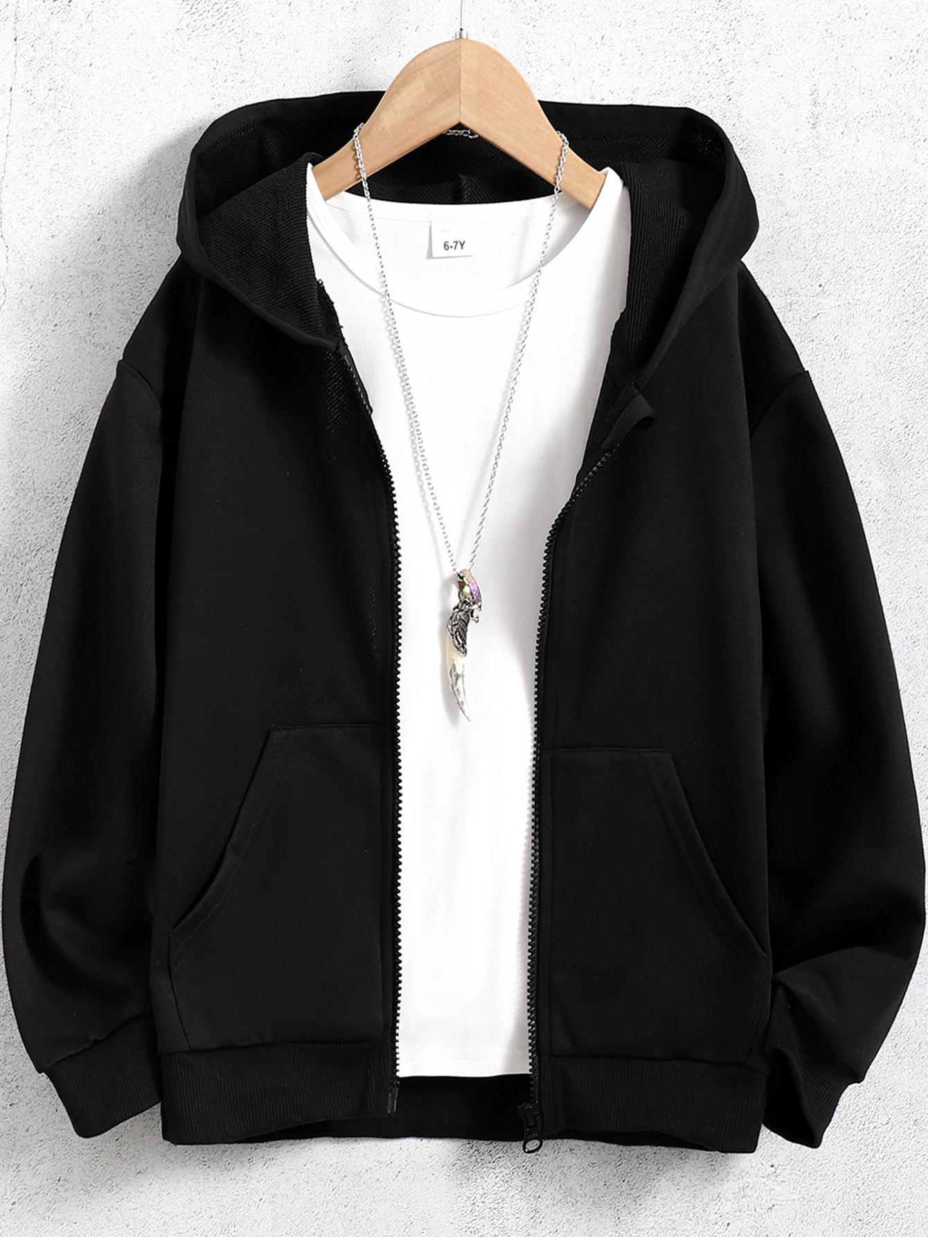 czarna bluza z kapturem zip 