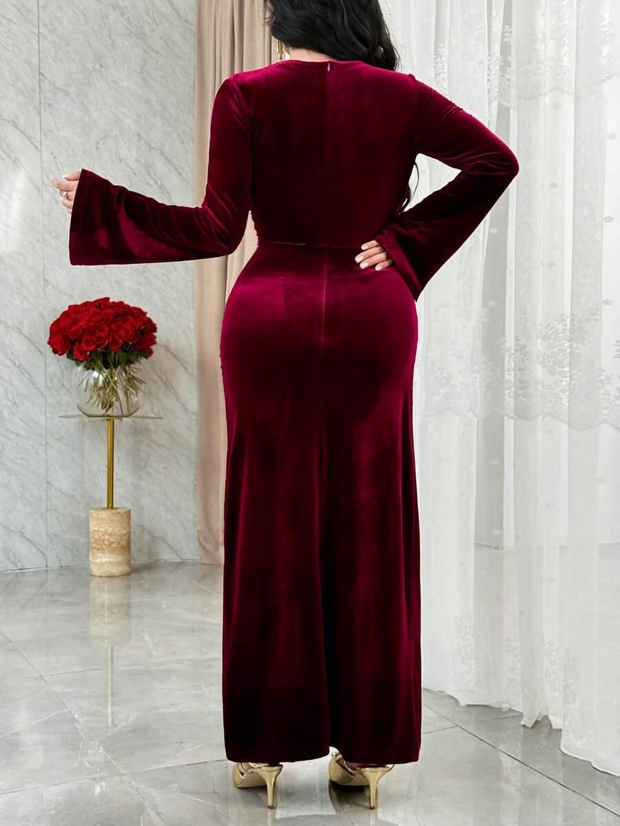 CZERWONA MAXI SUKIENKA 