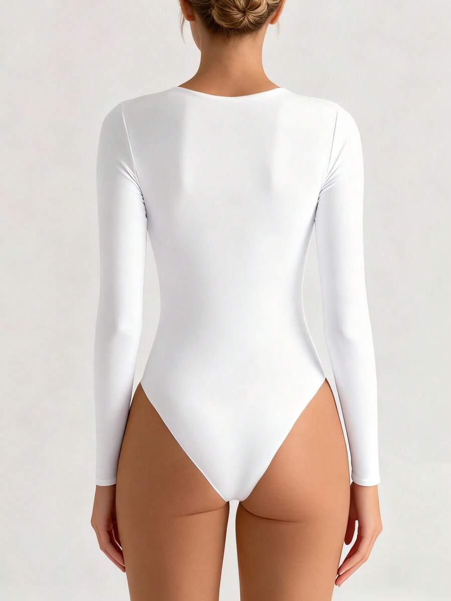 BIAŁE BODY DŁUGI RĘKAW 
