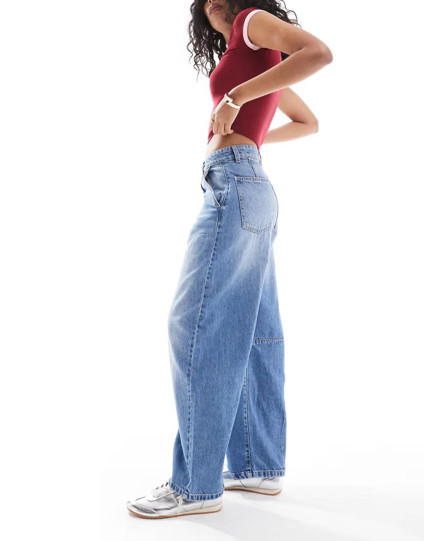 spodnie jeans barrel kieszenie