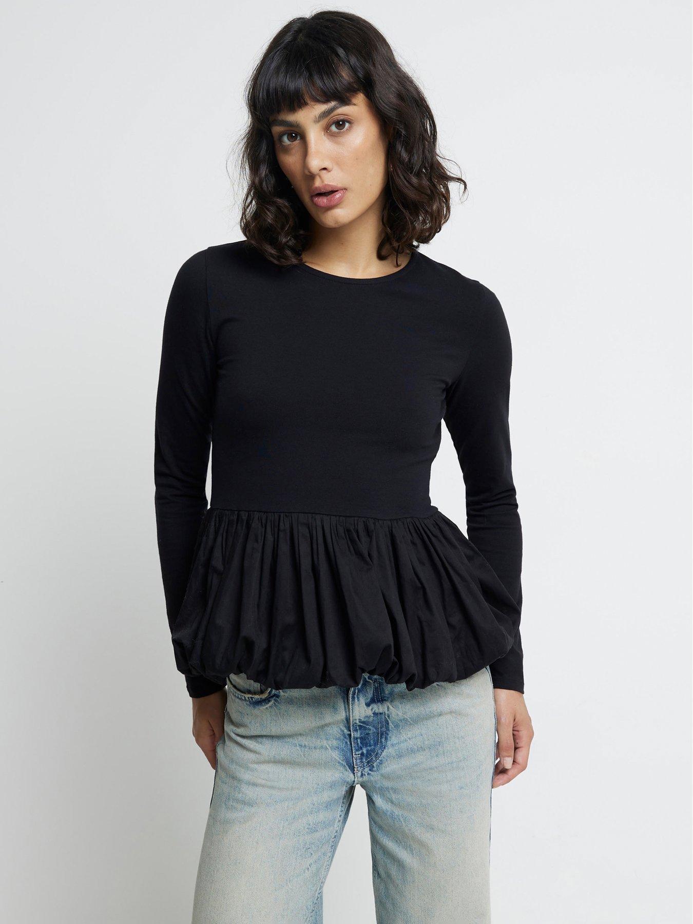 RIVER ISLAND BLUZKA Z BUFIASTĄ BASKINKĄ