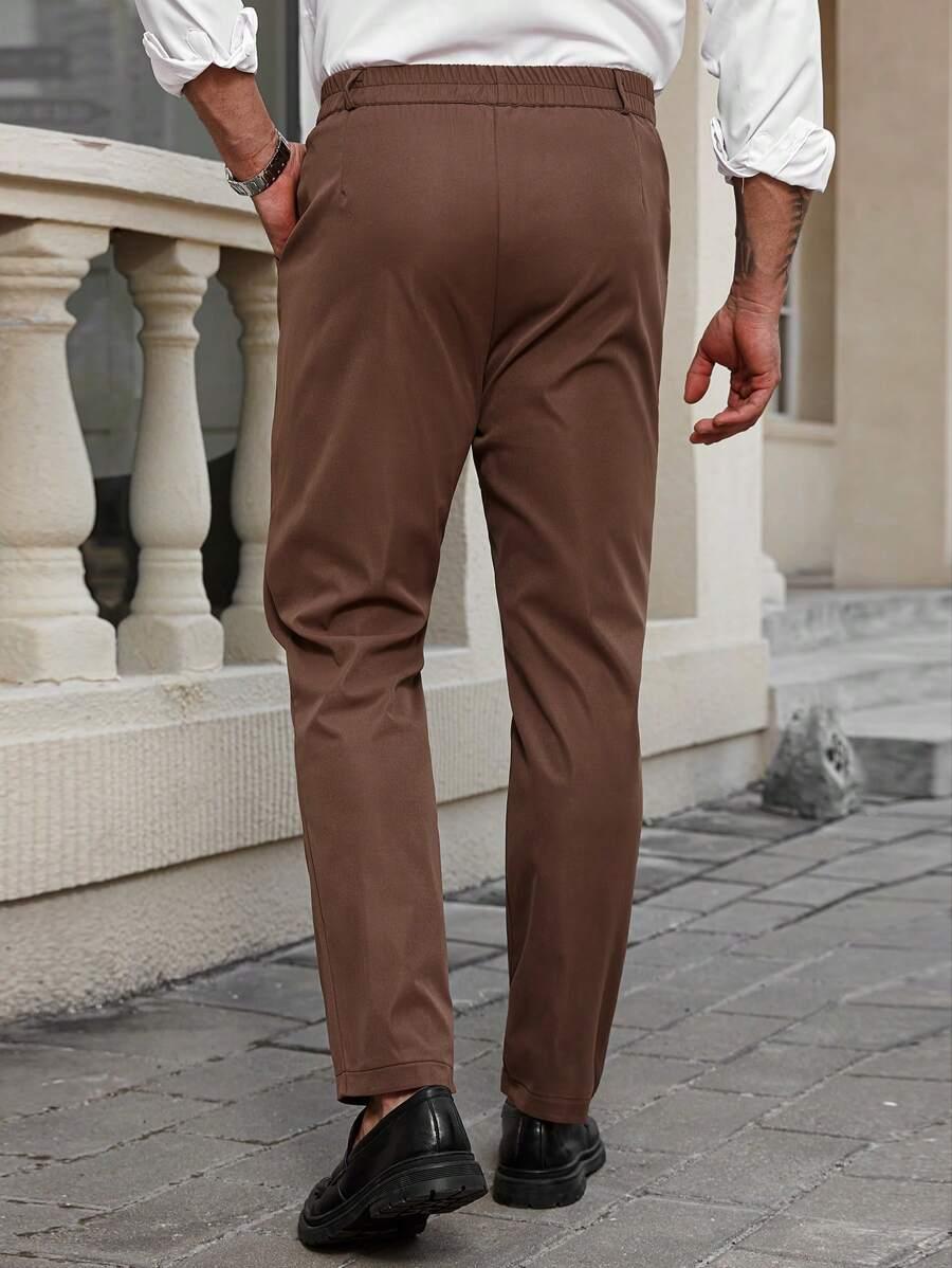 brązowe eleganckie spodnie 