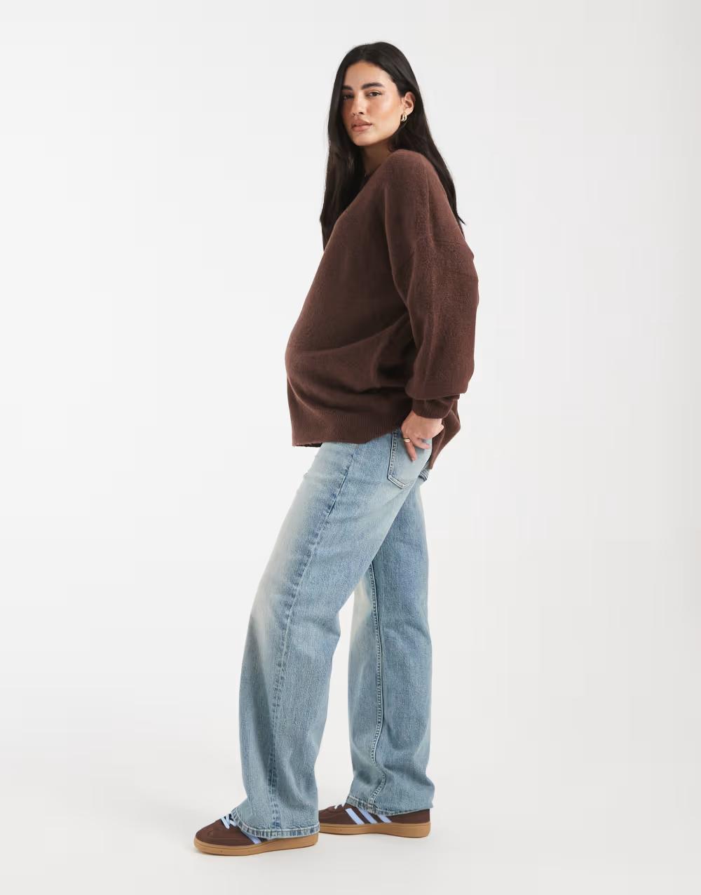 CIĄŻOWE NIEBIESKIE SPODNIE JEANS