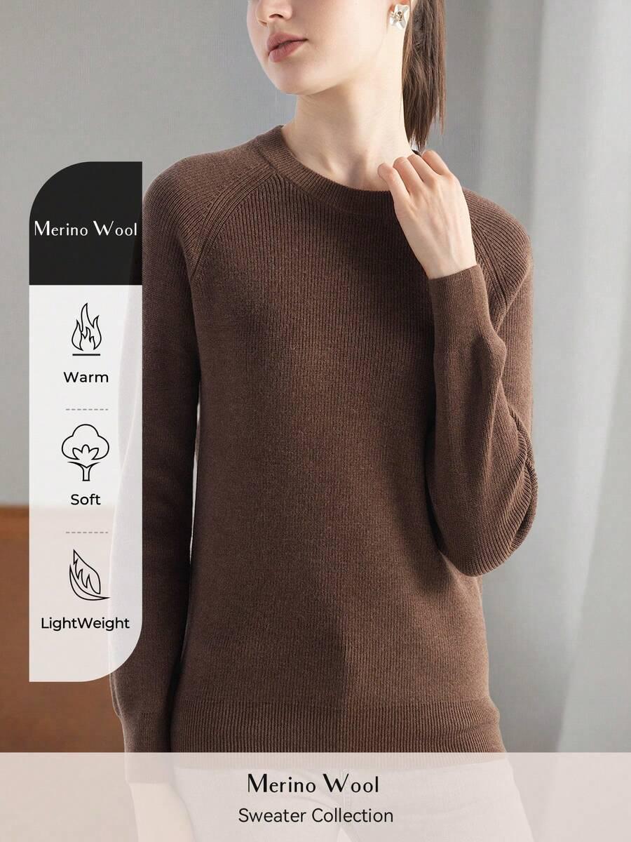 brązowy sweter z wełną
