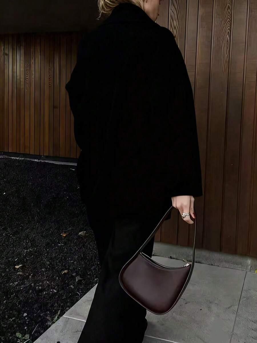 CZARNY KLASYCZNY PŁASZCZ