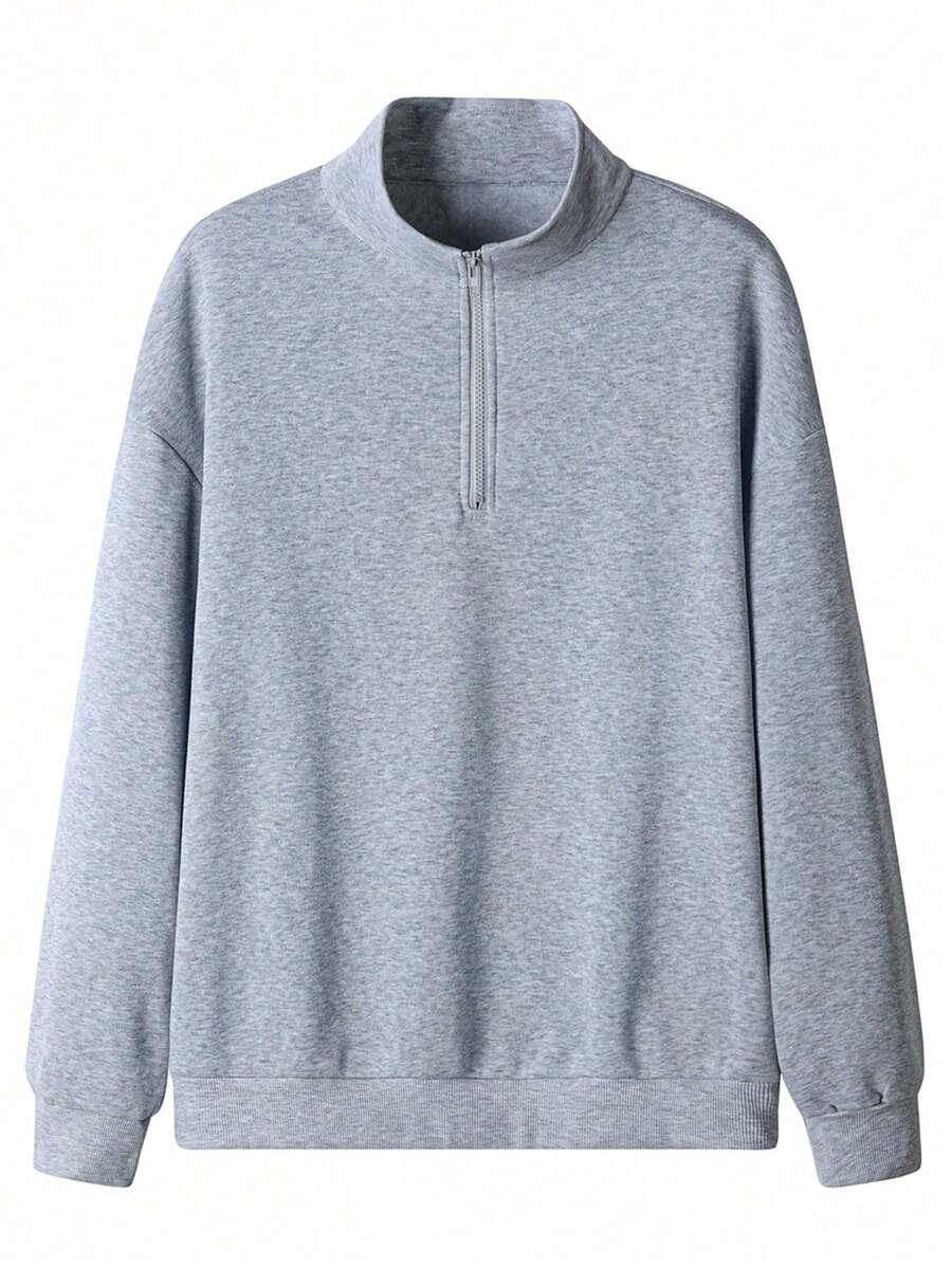 SZARA BLUZA STÓJKA ZIP