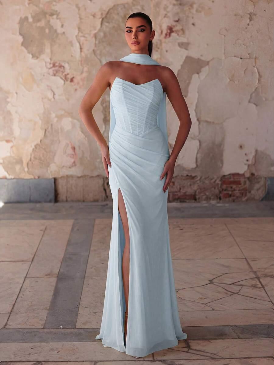 NIEBIESKA MAXI SUKIENKA