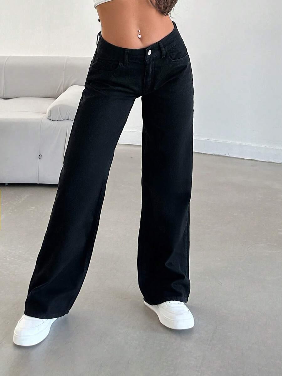 czarne spodnie jeans 