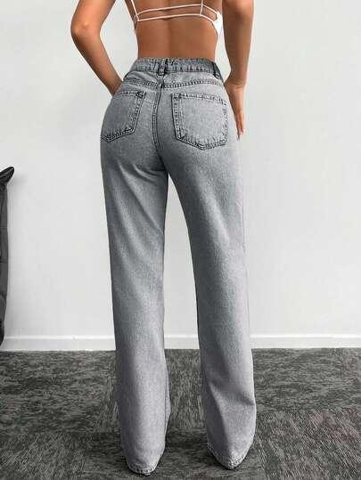 SZARE SPODNIE JEANS 
