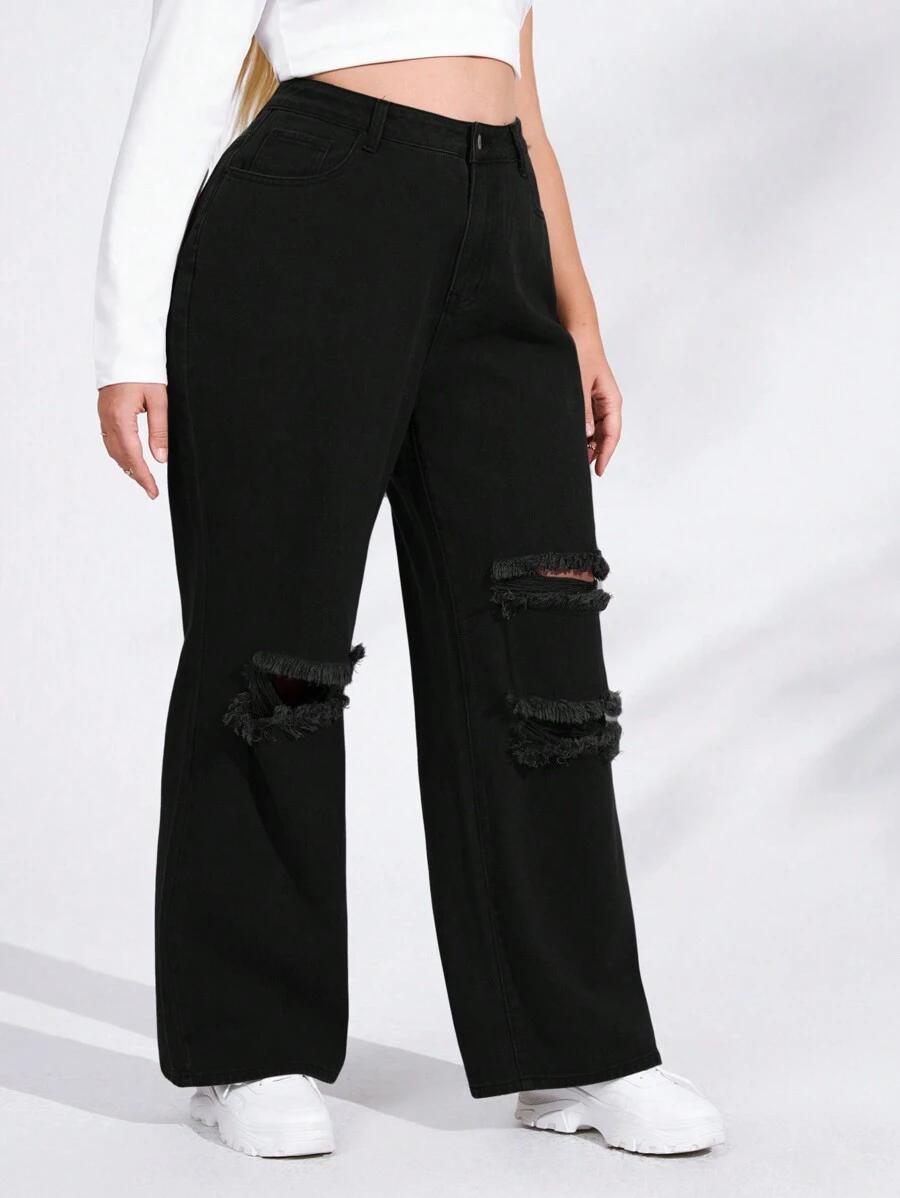 CZARNE SPODNIE JEANS