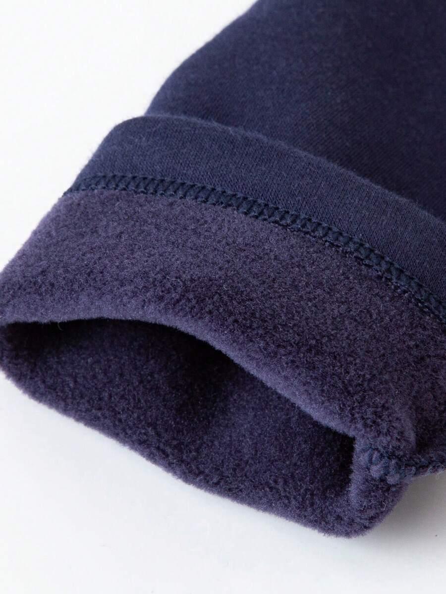 granatowe ocieplane legginsy