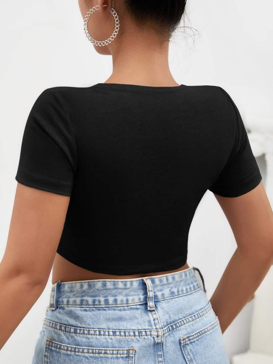 CZARNY TOP CASUAL