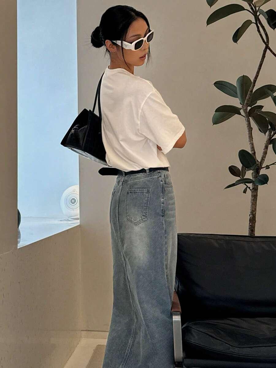 NIEBIESKA SPÓDNICA JEANS