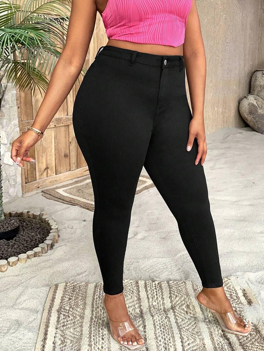CZARNE SPODNIE JEANS