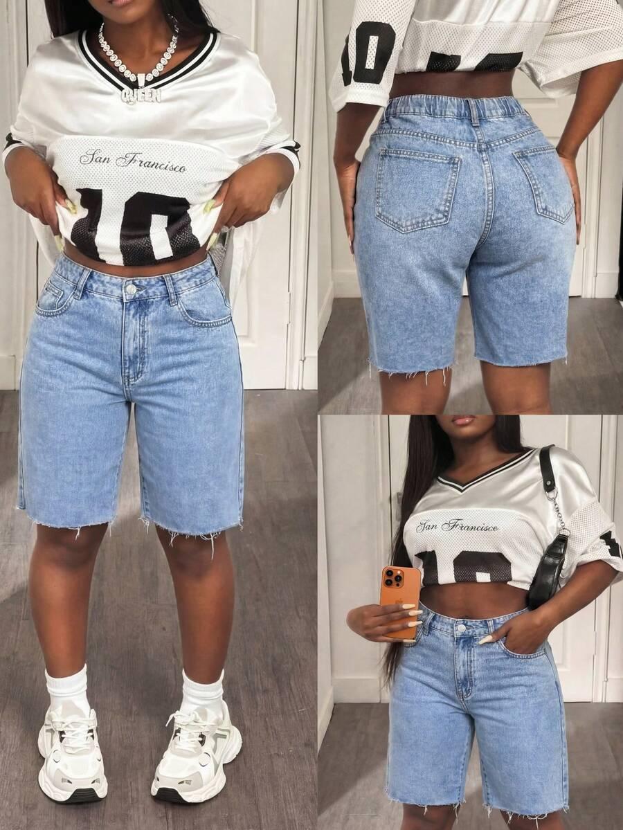 niebieskie SPODENKI JEANS
