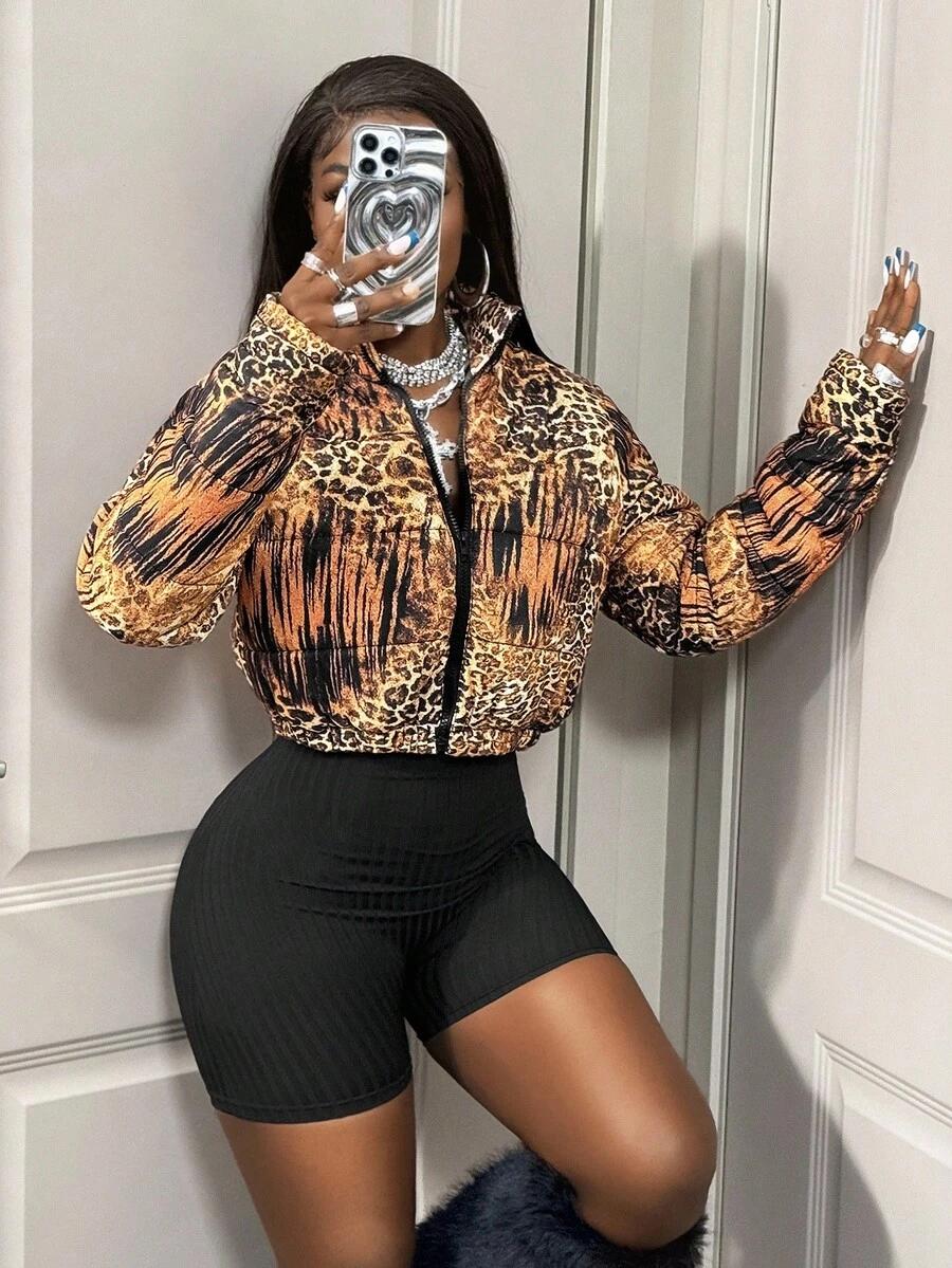 kurtka animal print zamek